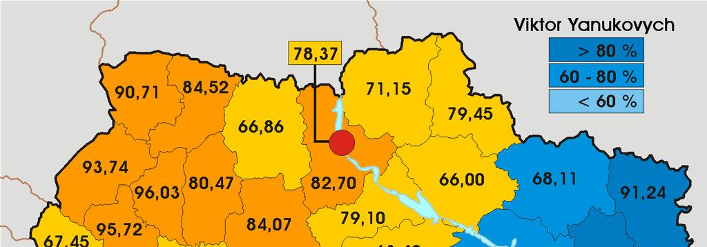 στενότερους δεσμούς με τη Ρωσία και από την αντίθετη μεριά, ο Yushchenko, ο οποίος προερχόταν από τη δυτική Ουκρανία όπου κυρίαρχο ήταν το ουκρανικό στοιχείο, επιδίωκε μέσω των φιλελεύθερων ιδεών