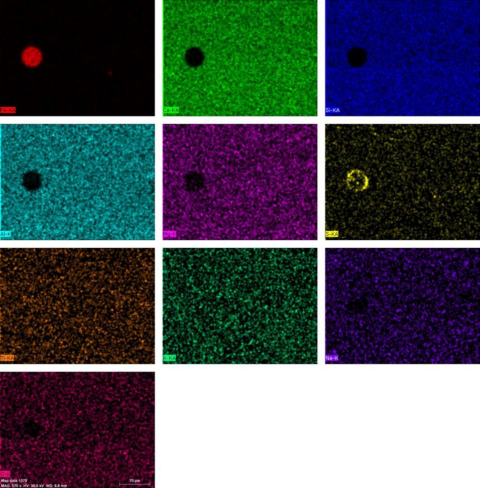 Με το ηλεκτρονικό μικροσκόπιο τύπου SEM Zeiss SUPRA 35VP και ύστερα από χαρτογράφηση κατανομής στοιχείων σε περιοχή της