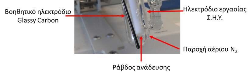 περισσότερο πολώσιμο από το αναφορικό, τα ηλεκτρόνια που προκύπτουν από τις αντιδράσεις θα κινούνται προς αυτό και όχι προς το αναφορικό και έτσι το δυναμικό του θα παραμένει πλέον σταθερό.