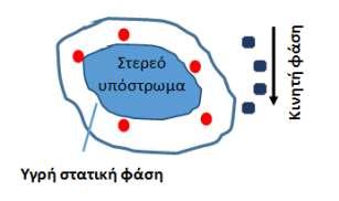 O κόκκινος αναλύτης κατανέμεται ισχυρότερα στην στατική φάση σε σχέση με το μπλε, οπότε καθυστερεί να εξέλθει. 3.