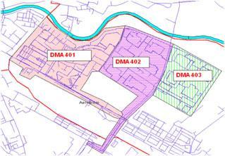 3.3 Ζώνες Ελέγχου 3.3.1 Έννοια και χρησιμότητα Ο χωρισμός του δικτύου σε «στεγανές» ή απόλυτα ελεγχόμενες ζώνες (District Meter Areas-DMAs,Σχήμα 3.
