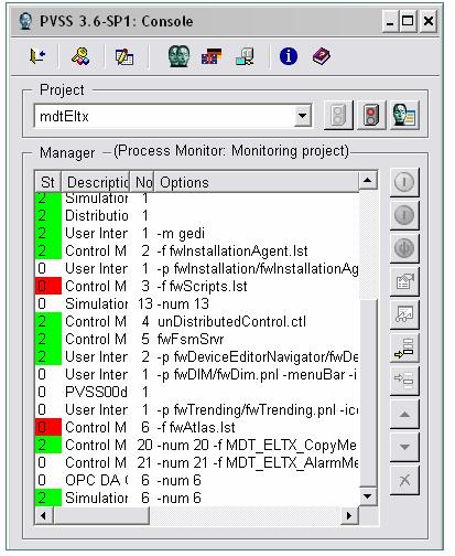 Figure 5.5: The picture displays the datapoints connecter to the control managers of the project that should always run.