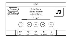 Διακόπτες στο τιμόνι για τον έλεγχο του ηχοσυστήματος 5GA0187XZ (1) < > (έλεγχος έντασης ήχου): Πατήστε την πλευρά + ή του διακόπτη για να ρυθμίσετε την ένταση του ήχου.