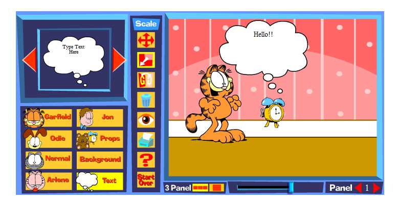 Εργαλείο Τοποθεσία ιστού/εικόνα Χαρακτηριστικά Garfield Comic Strip Creator http://www.