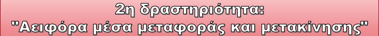 Περιεχόμενο δραστηριότητας: Κατανόηση των προβλημάτων που δημιουργούνται από τη χρήση Ι.Χ.