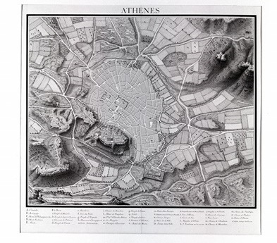 ανάγκασε να συνθηκολογήσουν. Η χαλκογραφία του Pietro Foscarini απεικονίζει τις οχυρώσεις της Αθήνας και το τζαµί του Παρθενώνα, ακριβώς την περίοδο της πολιορκίας (mve1257).
