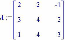 Γραμμικά συστήματα Έστω > A:=matrix(3,3,[2,2,-1,3,4,2,1,4,3]); > b:=vector(3,[1,-2,3]); H λύση του συστήματος Αx = b, μπορεί να βρεθεί με διάφορους τρόπους.