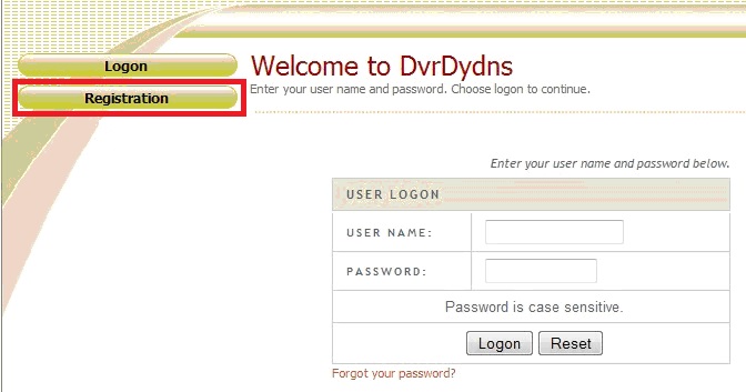 Δημιουργία λογαριασμού εγκαταστάτη Μπαίνουμε στη διεύθυνση http://www.dvrdydns.