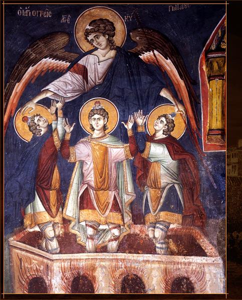 Στο Άγιο Όρος βρίσκεται μια επίσης εξαιρετική «τοιχογραφική» απεικόνιση των Αγίων στην Ιερή Μονή Βατοπαιδίου.