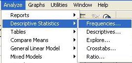 ΟΙ ΕΝΤΟΛΕΣ FREQUENCIES, DESCRIPTIVES, CROSSTABS και CORRELATION Η εντολή FREQUENCIES Οι πίνακες συχνοτήτων αποτελούν ένα πρώτο βήμα στην ανάλυση δεδομένων, ώστε να εντοπιστούν τυχόν λανθασμένες τιμές