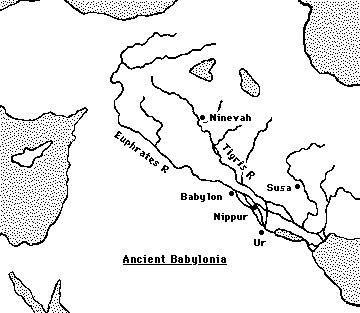 Οι Βαβυλώνιοι ζούσαν στη Μεσοποταµία,περιοχή µεταξύ των ποταµών Τίγρη και Ευφράτη.