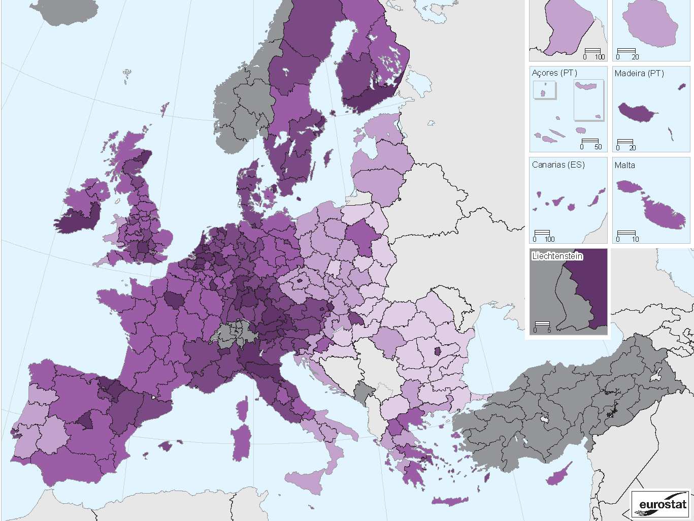 Η Π Ε παρουσιάζει στασιµότητα (0%, συνεπώς ανήκει στην κατηγορία 0-5%), σε σχέση µε τον µέσο όρο της ΕΕ- 27.