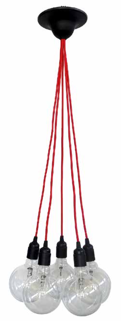 Seira CABLE KA-01 1/Φ RED H93cm Ε/27 KA-01 3/Φ RED H93cm