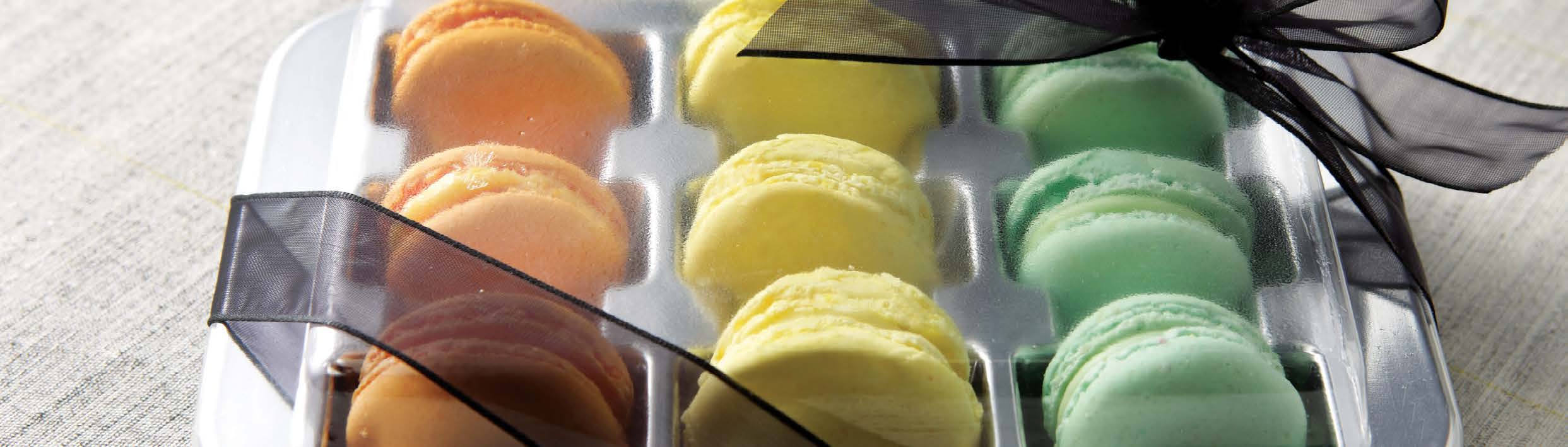 Συσκευασίες Macaron Θήκη για 6 Macaron με καπάκι Διαστ.: 19 εκ.