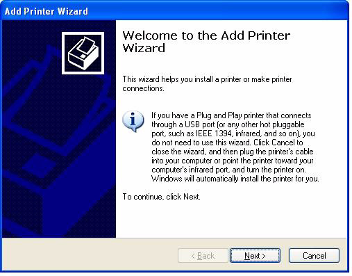 Windows XP/Server 2003: Πηγαίνετε Start Printers and Faxes [Έναρξη / Εκτυπωτές και Φαξ] και κάντε διπλό κλικ στο εικονίδιο Add a Printer [Προσθήκη νέου εκτυπωτή] για να ξεκινήσει η εφαρµογή