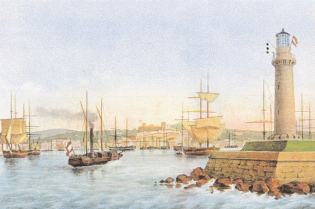 H Tεργέστη. Aποψη από το λιμάνι με το φάρο. Tο Mουσείο Revoltella. Iδρύθηκε από τον φιλέλληνα Pascuale Revoltella.