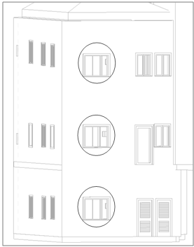 For the church s doors M_Double-Panel 1-1730x2032mm was used two times, one like as interior an done as exterior, while also the material was altered from metal (which was the default) to wood.