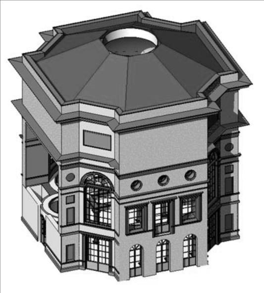 118 for the color image). Figure 2.11: Architectural information model, showing the Casino s overall spatial structure. Figure 2.12: Central hall is divided storeroom and reception hall.