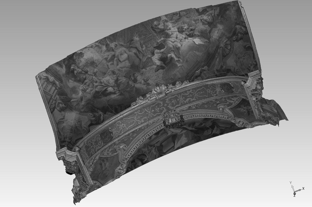 Chapter 3: Case Study-The Church of Santa Maria (Scaria, Italy) Figure 3.18: Part of the arch on the orthomosaic from LPS (above) and Image Master (below).