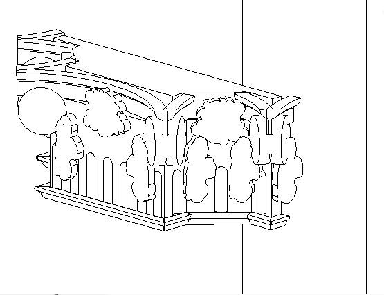 For the capitals the geometry was simplified in order to be modeled inside Revit. The lower parts were modeled as a column in order to be attached to the wall and each one is a different family.