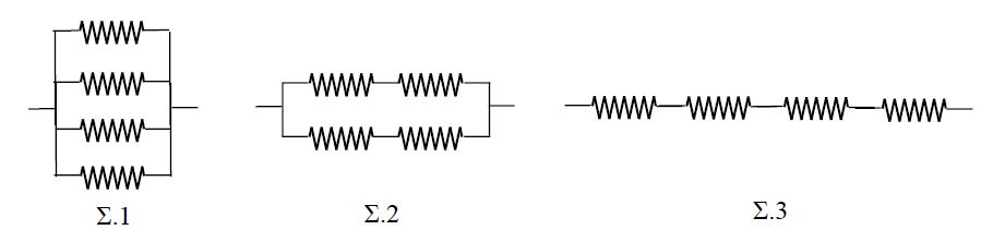 Η μεγαλύτερη ολική ηλεκτρική αντίσταση θα μετρηθεί στη συνδεσμολογία: α. Σ.1 β. Σ.2 γ. Σ.3 39.ΘΕΜΑ Β 2-15226 Β.