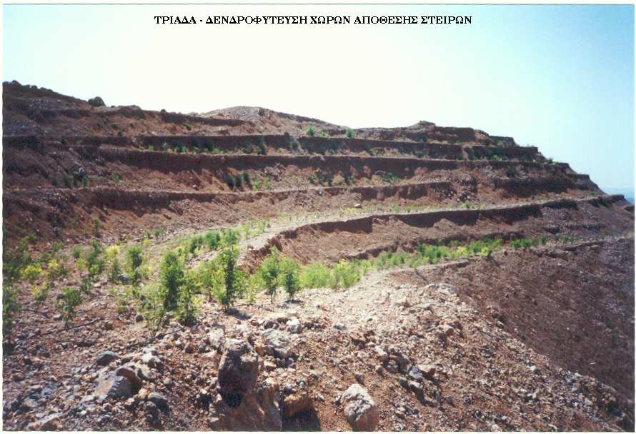 Στο ορυχείο του Παγώντα, στην κεντρική Εύβοια, έχει γίνει αποκατάσταση σε δύο περιοχές: (α) κατά µήκος των επιπέδων εκµετάλλευσης που αποτελούνται κυρίως από ασβεστόλιθους (Εικόνα 7.
