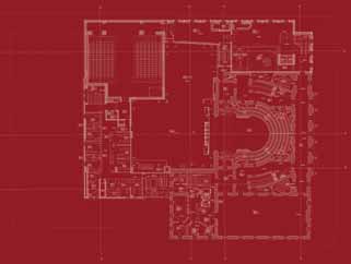 The interior space of the stage measures 17.60m width, 20.90m depth and 21.40m height.