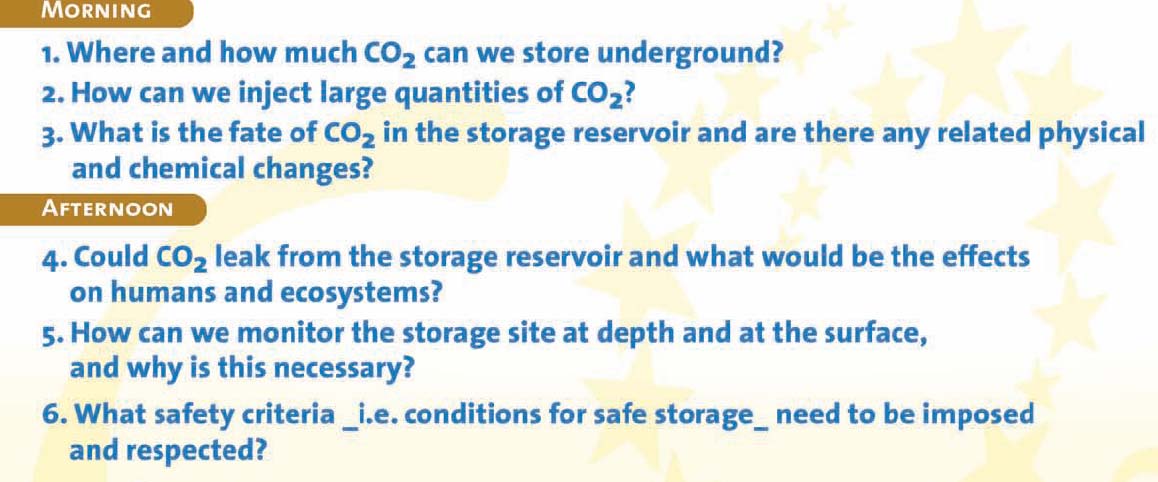 Issues and strategies for controlling GHG emissions Industrial achievements in the field of CO2 capture and storage Future developments: