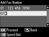 Επιλέξτε Μετάδοση φαξ. Selectaţi Broadcast Fax. Изберете Broadcast Fax. Hızlı arama veya grup arama listesinden alıcıları seçmek için, G ye gidin.