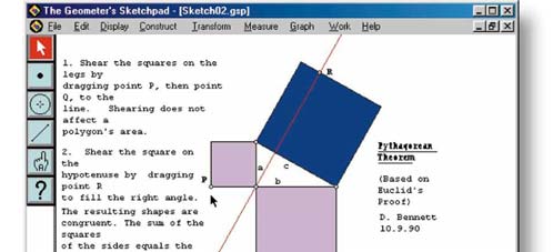 Οθόνη αττό το πρόγραμμα εκμάθησης (tutor) του Mathcad Προγράμματα όπως το Cabri-Γεωμέτρης ή το Geometer Sketch Pad προσφέρουν τη δυνατότητα κατασκευής ενός γεωμετρικού σχήματος με