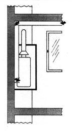 H τροφοδοσία αέρα μπορεί να εξασφαλισθεί μέσω: ανοίγματος στον τοίχο άμεσα προς το ύπαιθρο, εικόνα 8.5, παράδειγμα α αγωγού αέρα προς το ύπαιθρο, εικόνα 8.
