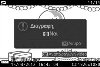 Προβολή Στιγμιότυπων Κίνησης Πατήστε το K και χρησιμοποιήστε τον πολυεπιλογέα για να εμφανίσετε ένα στιγμιότυπο κίνησης (0 30, τα στιγμιότυπα κίνησης επισημαίνονται με το εικονίδιο z).