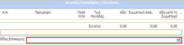 στοιχεία του Ασφαλισµένου/ Ασθενούς και κατόπιν να εισάγετε τις Ιατρικές Πράξεις/ Επισκέψεις.