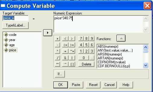 Compute Ανάλυση εδοµένων µε Χρήση του Στατιστικού Πακέτου SPSS για Windows 2.3.5.