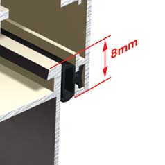 χιλιοστά. When using the glazing bead E 38600 the thickness of the glass pane ranges between 20 26mm.