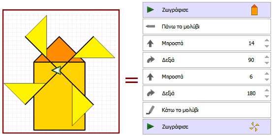 Βήμα 5 Το επόμενο βήμα είναι να συνθέσουμε την εικόνα του ανεμόμυλου (χρησιμοποιώντας ως υποπρογράμματα τους