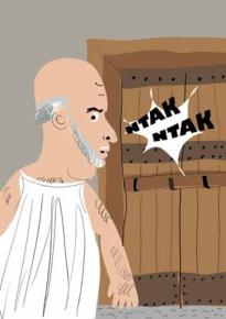 Β - Ἔστιν οὖν πολέμιος καινός; 2 καὶ νὴ Δία κατέδομαί σε ζῶντα. Γ - Οἱ δ ἐκ τῆς Ἑλλάδος βασιλεῖς πάντες σύμμαχοι Μενελάῳ ἐσμὲν 3 ἀλλὰ καὶ φιλάργυρός ἐστι σφόδρα.