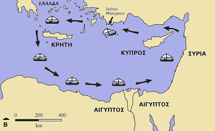 3. Στον χάρτη σχεδιάζουμε τις διαδρομές που μπορεί να ακολουθούσαν οι άνθρωποι για το εμπόριο και αιτιολογούμε την επιλογή μας.