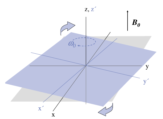 στρεφόμενο σύστημα το σύστημα των συντεταγμένων περιστρέφεται γύρω από τον άξονα z με συχνότητα ίση με τη συχνότητα Larmor.