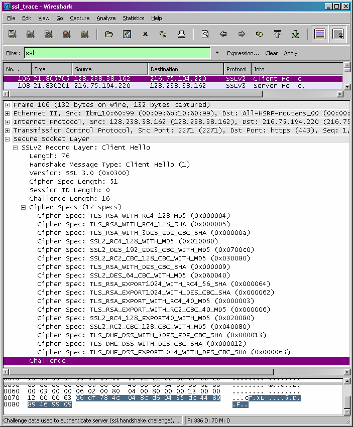 Client Hello record 3. Η τιμή του content type είναι 22 4. Η τιμή του nonce είναι 66df 784c 048c d604 35dc 4489 8946 9909 5.