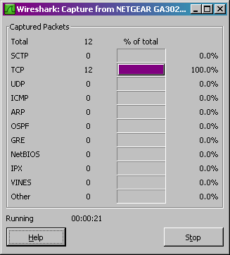 Σχ.25: Παράθυρο Packet Capture του Wireshark 6. Ενώ το Wireshark τρέχει, εισάγουμε το URL: http://gaia.cs.umass.edu/wireshark-labs/intro-wireshark-file1.