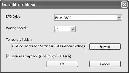 2 Κάντε κλικ στο στοιχείο [Options]. 3 Επιλέξτε το πλαίσιο ελέγχου [Seamless playback], στη συνέχεια κάντε κλικ στο [OK]. 2 Αποσυνδέστε το καλώδιο USB από το Handycam Station και τον υπολογιστή.