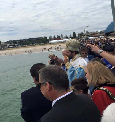 D ivine interven on seems to have been the cause of fine weather on Sunday, despite dire predic ons for heavy rain, as thousands of Hellenes gathered at Henley beach to celebrate the Blessing of the