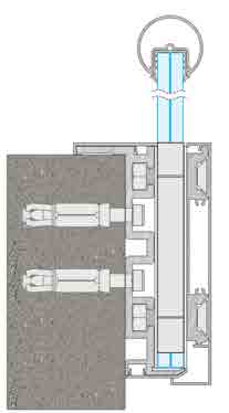 Σύστημα Στήριξης Υαλοπίνακα Type Dc No Drill Σύστημα Εξωτερικής Στήριξης Υαλοπίνακα με Φάσα Αλουμινίου Χωρίς Διατρήσεις στον Υαλοπίνακα Τεχνικά χαρακτηριστικά 58,20 Max21,52 F85-D216/22 DIN 7991