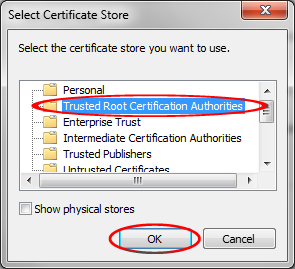 SSL πιστοποιητικά Επιλέξτε "Place all certificates in the following archive" (Τοποθετήστε όλα τα πιστοποιητικά