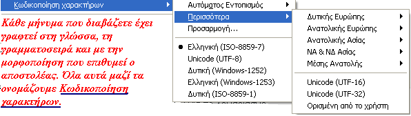 διάφορες γλώσσες, αλλά και για να σας προτρέψουμε να: Μη πειραματίζεστε με αυτές τις επιλογές, αν δεν γνωρίζετε τις κωδικοποιήσεις χαρακτήρων, διότι μπορεί να μη καταφέρετε να διαβάσετε το μήνυμα
