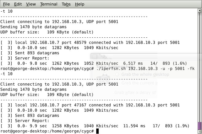 Εδώ παρατηρούμε ϋνα τυπικό output του iperf server ςε ϋνα text file.
