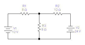 14. Να υπολογίσετε mε εφαρμογή του θεωρήματος της επαλληλίας το ρεύμα που περνά από τη R3 του παρακάτω κυκλώματος: 15. Δύο πυκνωτές 5μF και 20μF συνδέονται παράλληλα.