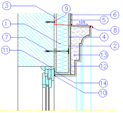 ATLAS STOPTER, ATLAS HOTER ATLAS STOPTER K-10 / ATLAS HOTER U / ATLAS HOTER S. 6. Τελικός σοβάς από 1.5mm έως 3.mm λείος ή γραφίατος ATLAS CERMIT / 8. Αλουμινένια πατούδα. 9. Βίδα στήριξης πατούδας.