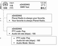 86 Ραδιόφωνο Συντονισμός σε σταθμό DAB χειροκίνητα Χρήση της λίστας σταθμών DAB πατήστε το κουμπί MENU-TUNE για να γίνει λήψη του σχετικού καναλιού αναμετάδοσης.
